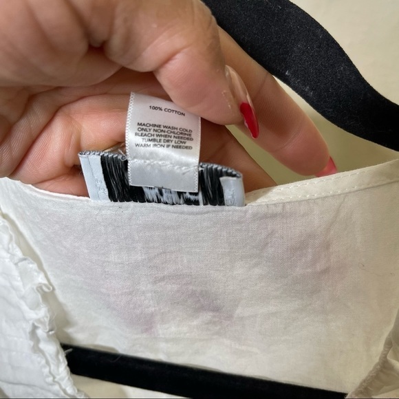 Ann Taylor LOFT White Tie Waist Blouse Top - Picture 5 of 5